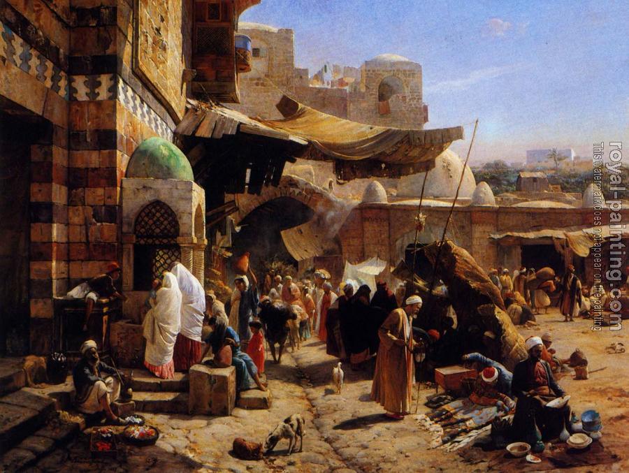 Gustav Bauernfiend : Market at Jaffa